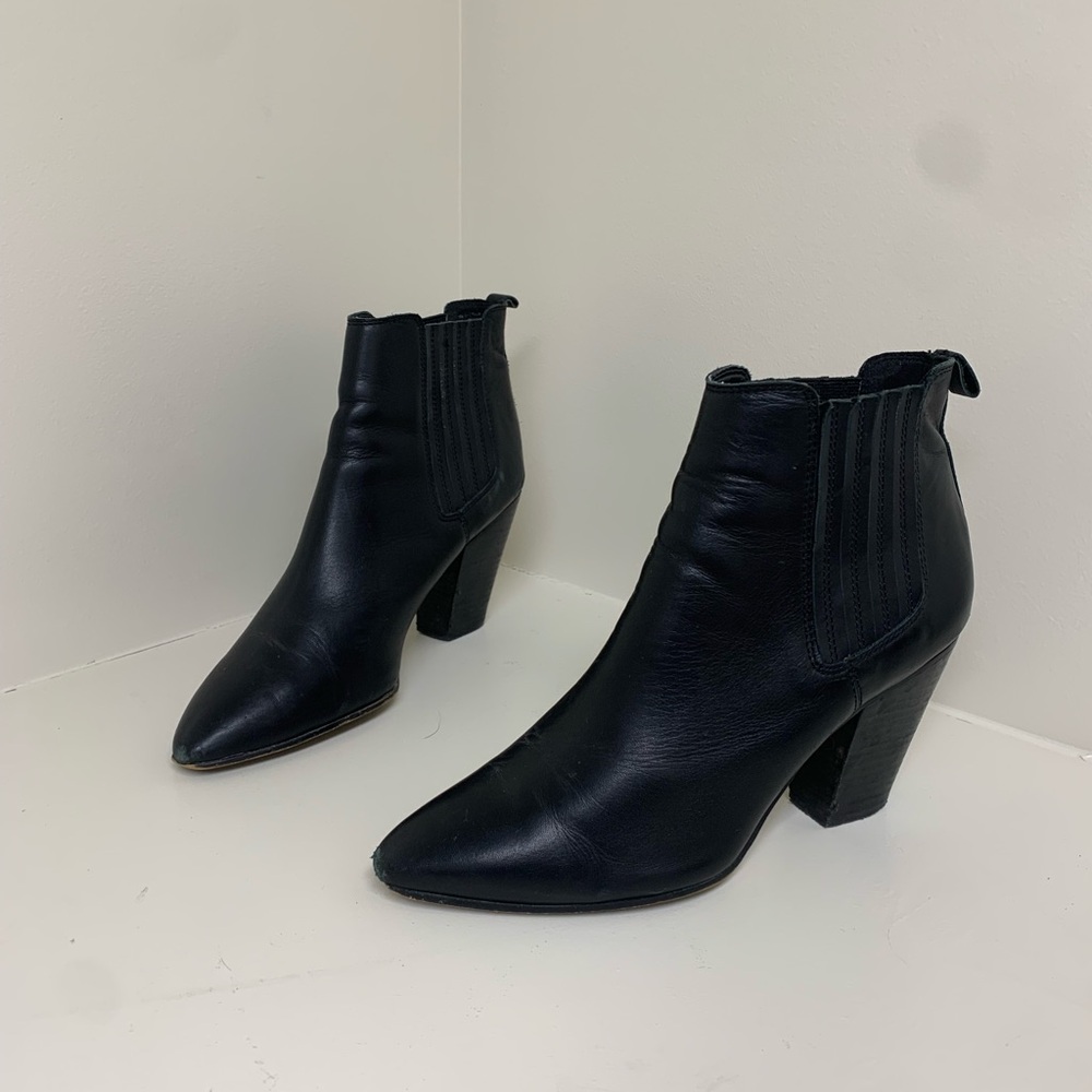 Black Leather Ankle Boots